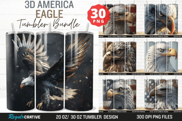 Download 3D America Eagle Tumbler Wrap Bundle - Eagle tumbler Collection
